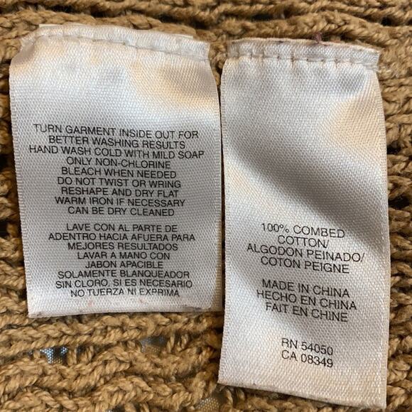 Jones New York Open Crocheted Khaki Cardigan Large - Picture 5 of 5